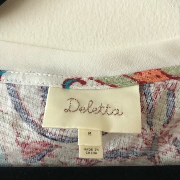 Anthro Deletta Amalia Floral Print Peplum Tank - Picture 6 of 7